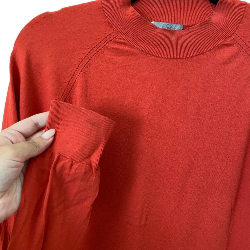 COS Pointelle Stretch Pullover Red Small - Picture 3 of 4